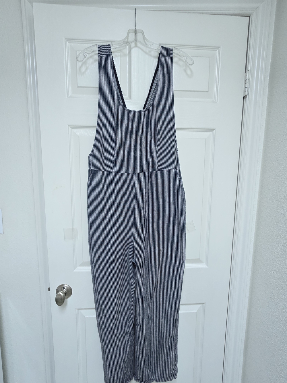 Striped Cotton Blend Spandex  Overalls -